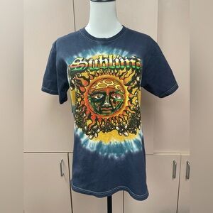 Sublime t-shirt tie dye size small blue yellow band tee women’s colorful